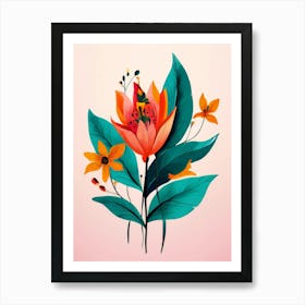 Flowers And Leaves 1 Art Print