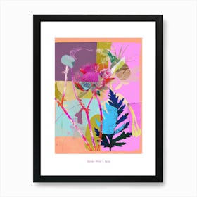 Queen Anne S Lace 4 Neon Flower Collage Poster Art Print