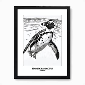 Penguin Swimming Poster 2 Art Print