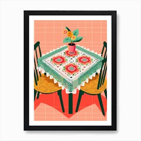 Crochet Dining Room 2 Art Print