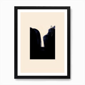 Black And Cream Abstract 3 Art Print