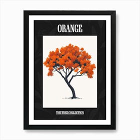 Orange Tree Pixel Illustration 3 Poster Art Print