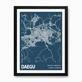 Daegu Blueprint City Map 1 Art Print