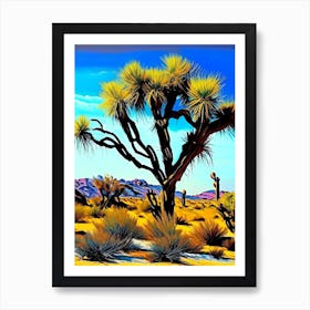 Joshua Trees In Mojave Desert Nat Viga Style  (8) Art Print