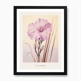 Floral Illustration Flax Flower 3 Poster Art Print