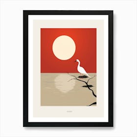 Minimalist Coot 3 Bird Poster Art Print