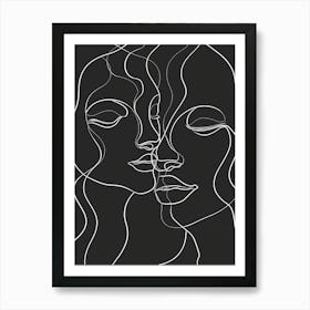 Minimalist Portraits Women Black And White 3 Art Print