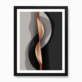 black And yello Spiral 6 Art Print