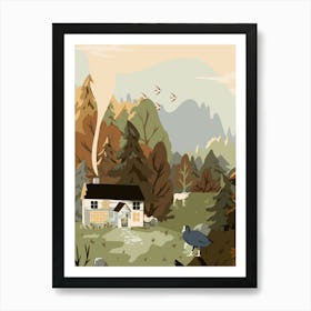House In The Woods van gogh wall art Art Print