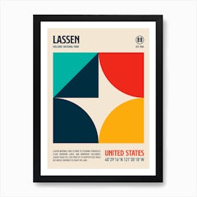 Lassen National Park Retro Travel Print Art Print