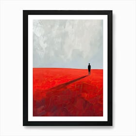 Man In Red Minimalism Art Print