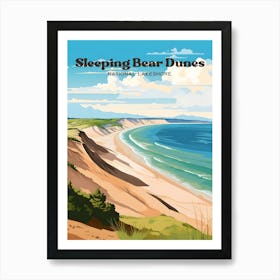 Sleeping Bear Dunes National Lakeshore Michigan Beauty Travel Art Illustration Art Print