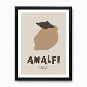 Amalfi Neutral Brown Art Print