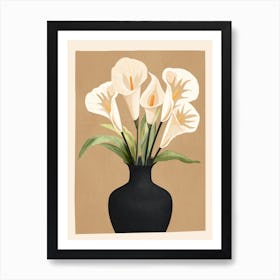 A Vase With Calla Lilies 3 Art Print