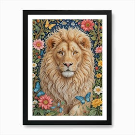 Floral Lion Art Print