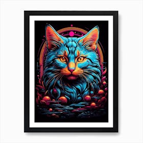 Psychedelic Cat 1 Art Print