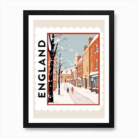 Retro Winter Stamp Poster York United Kingdom 1 Art Print
