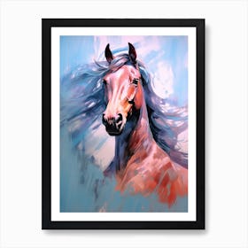 Brown Horse Head Painting Close Up 2 Art Print