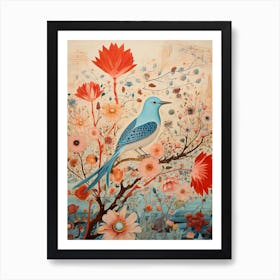 Bluebird Detailed Bird Painting Art Print