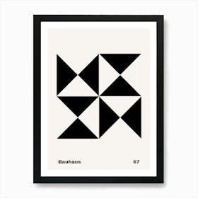 Geometric Bauhaus Poster B&W 67 Art Print