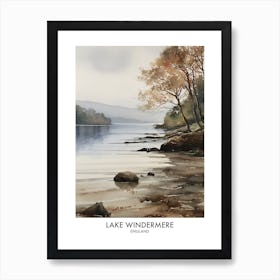 Lake Windermere 2 Watercolour Travel Poster Art Print