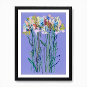 Abstract Purple Flowers  Art Print