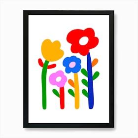 Cute Bold Minimal Kids Floral 1/3 Art Print