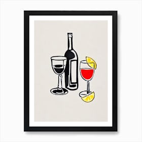 Picasso Line Drawing Cocktail Poster Art Print