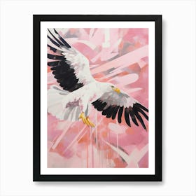 Pink Ethereal Bird Painting Bald Eagle 1 Art Print