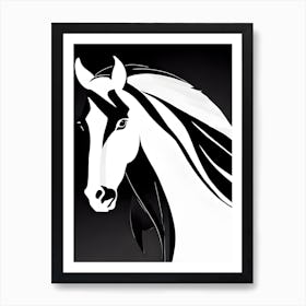 Black And White Horse Noir Comic Print Art Print