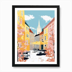 Uppsala, Sweden, Flat Pastels Tones Illustration 1 Art Print