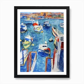 Port Of Civitavecchia Italy Abstract Block harbour Art Print