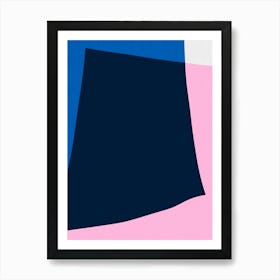 Pink and blue geometry 1 Art Print