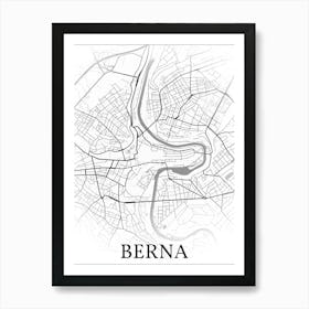 Berna, Svizzera,, City Map, Black And White Fade Design Affiche