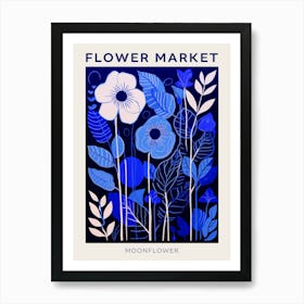 Blue Flower Market Poster Moonflower Market Poster 3 Art Print