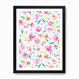 Peonies Pink Art Print