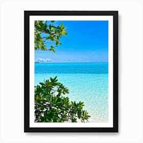 Relax Ocean Plant Idylli Holiday Coastline Beautiful Calm Shore Blue Paradise Sunlight N (32) Art Print