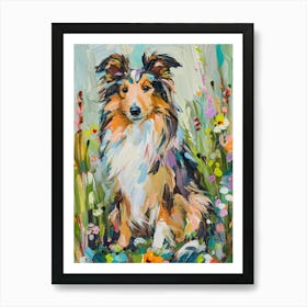 Shetland Sheepdog Acrylic Painting 2 Art Print