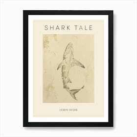 Lemon Shark Vintage Illustration 3 Poster Art Print