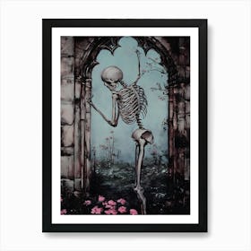 Skeleton In The Garden Art Print