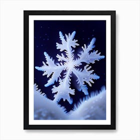 Fernlike Stellar Dendrites, Snowflakes, Soft Colours 1 Art Print