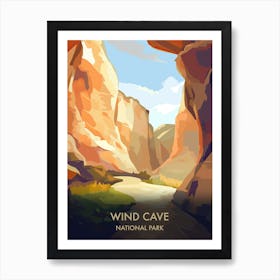 Wind Cave National Park Travel Poster Illustration Style 1 Art Print