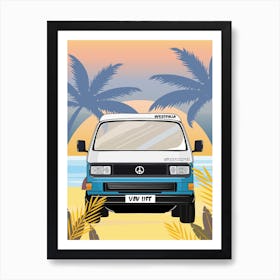 Van Life On The Beach Art Print