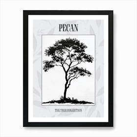 Pecan Tree Simple Geometric Nature Stencil 11 Poster Art Print