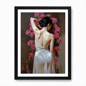 Woman In A White Dress 1 Art Print