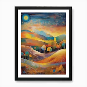 Landscape At Dusk Art Print