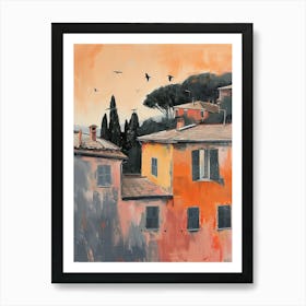 Portofino Rooftops Morning Skyline 2 Art Print