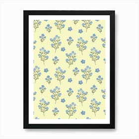 Romantic forget me not flowers Art Print