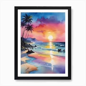 Sunset At The Beach 293 Art Print