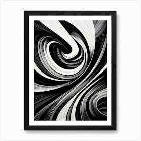 Oscillation Abstract Black And White 8 Art Print